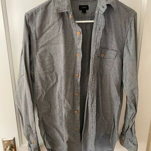 J. Crew Men's Casual Gray Button Down Shirt